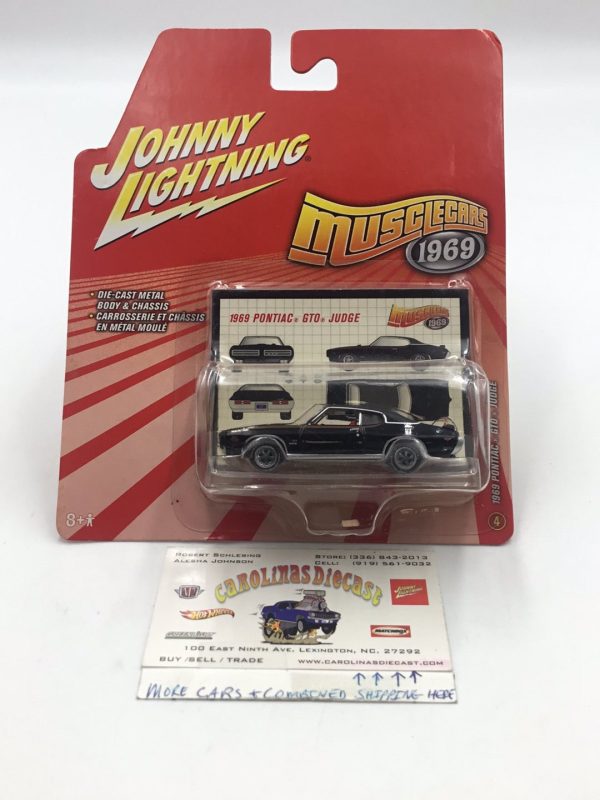 Johnny lightning muscle cars 1969 Pontiac GTO Black Uniroyal tires NN5 For Discount