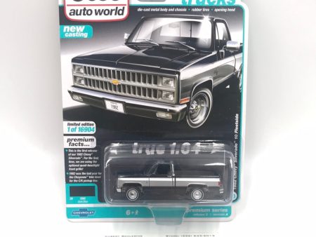 Auto world Muscle Trucks 1982 Chevy Silverado 10 Fleetside dark blue new casting For Discount