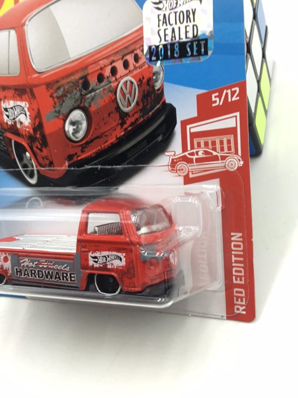 2018 hot wheels red edition #5 Volkswagen T2 Pickup target red factory sealed sticker For Sale