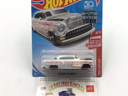 2018 hot wheels red edition #8 Custom 53 Chevy target red factory sealed sticker 150B on Sale