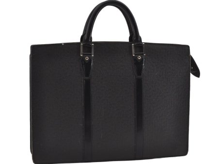 Auth Louis Vuitton Taiga Porte Documents Lozan Briefcase M30052 Black Junk 1646I Online now