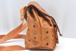 Authentic MCM Visetos Leather Vintage Drawstring Backpack Purse Brown 1673I Online Hot Sale