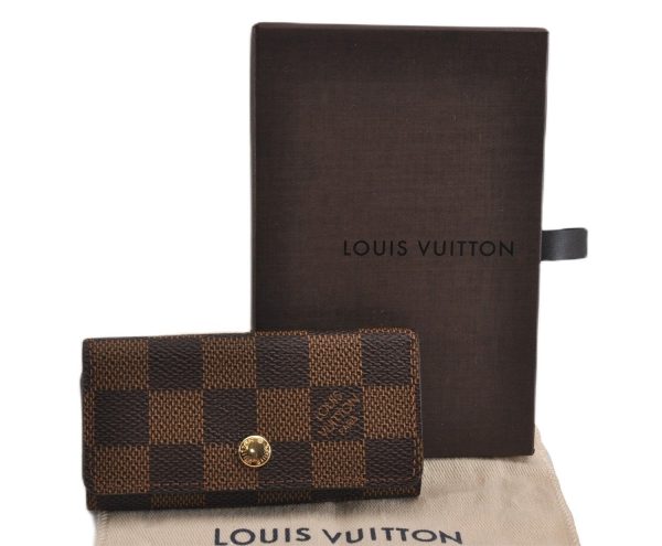 Authentic Louis Vuitton Damier Multicles 4 Key Case Holder N62631 LV Box 5566F For Sale