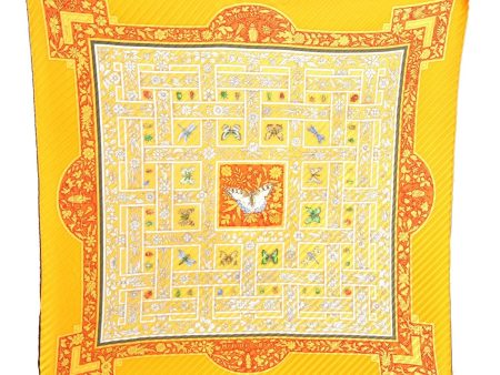 Authentic HERMES Pleats Scarf  Joyaux de l Ete  Silk Orange Box J7031 Online Sale