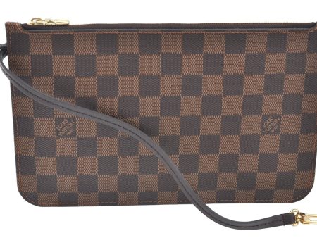 Authentic Louis Vuitton Damier Neverfull Pouch Purse Clutch Bag LV K4391 Online now