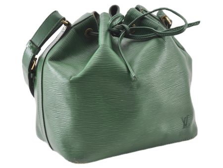 Authentic Louis Vuitton Epi Petit Noe Shoulder Drawstring Bag M44104 Green 0012G Discount