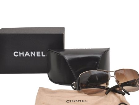 Authentic CHANEL Vintage Sunglasses CoCo Mark Plastic 4143 Brown Box 1911I For Cheap