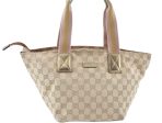 Auth GUCCI Sherry Line Shoulder Tote Bag GG Canvas Leather 131228 Beige J6414 Discount