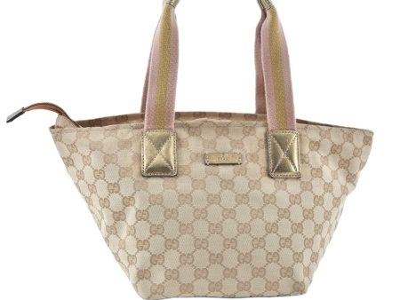 Auth GUCCI Sherry Line Shoulder Tote Bag GG Canvas Leather 131228 Beige J6414 Discount