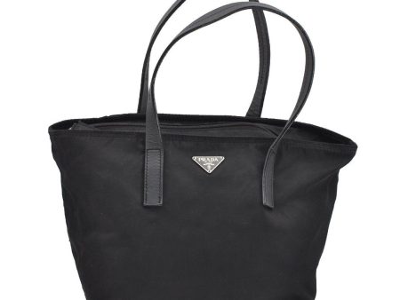 Authentic PRADA Vintage Nylon Tessuto Leather Tote Hand Bag Black 1850I Online Hot Sale