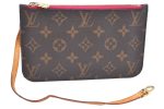 Authentic Louis Vuitton Monogram Neverfull Pouch Purse Clutch Bag Pink LV K4433 For Discount