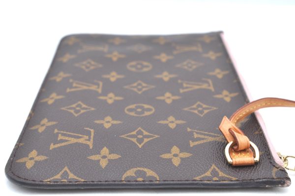 Authentic Louis Vuitton Monogram Neverfull Pouch Purse Clutch Bag Pink LV K4437 Online