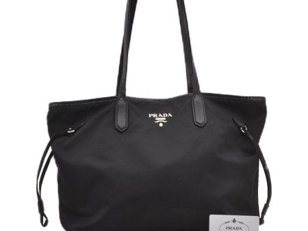 Authentic PRADA TESSUTO SAFFIANO Nylon Leather Tote Bag BR3924 Black 0970G Supply