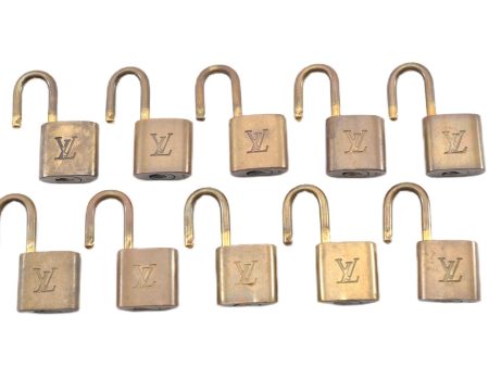 Authentic Louis Vuitton Padlock Gold 10Set LV 0214G For Sale