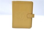 Authentic CHANEL Caviar Skin CC Logo Notebook Cover Yellow J7098 Online