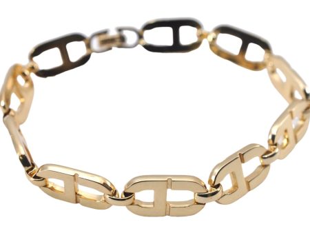 Authentic Christian Dior CD Logo Bracelet Gold Tone 2781F on Sale