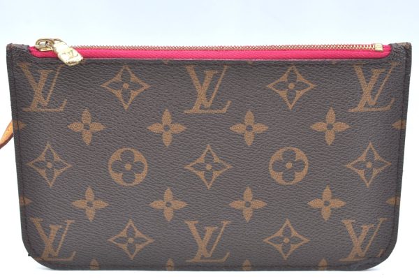 Authentic Louis Vuitton Monogram Neverfull Pouch Purse Clutch Bag Pink LV K4433 For Discount