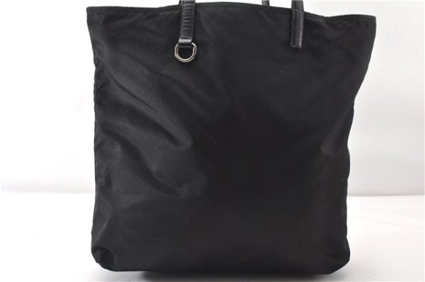 Authentic PRADA Vintage Nylon Tessuto Leather Shoulder Tote Bag Black 8984F For Discount