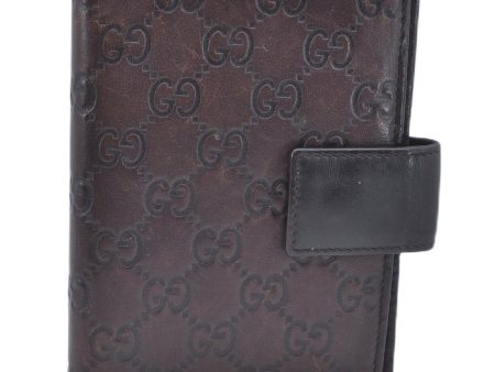 Authentic GUCCI Guccissima Agenda Notebook Cover Leather 115240 Brown J8413 Cheap