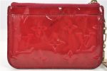 Authentic Louis Vuitton Vernis Pochette Cles NM Coin Purse Case M91669 Red 1903G on Sale