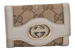 Authentic GUCCI Vintage 6 Key Case Holder GG Canvas Leather 282432 Brown 2097G on Sale