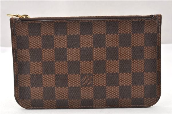 Authentic Louis Vuitton Damier Neverfull Pouch Purse Clutch Bag LV 6511F For Discount