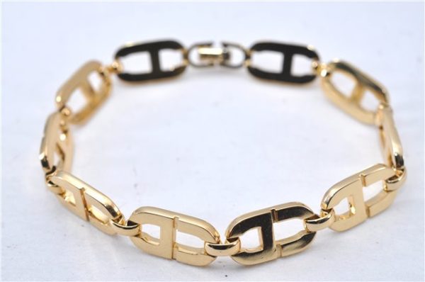 Authentic Christian Dior CD Logo Bracelet Gold Tone 2781F on Sale