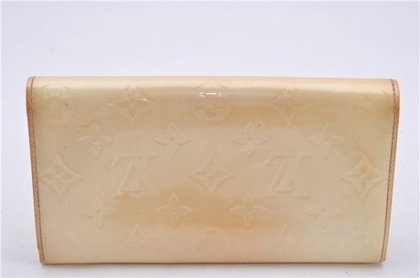 Authentic Louis Vuitton Vernis Pochette Porte Monnaie Credit Wallet Ivory 0005G For Discount