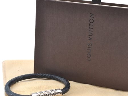 Auth Louis Vuitton Damier Graphite Bracelet Keepit Black M6140E LV Box 7579C For Discount