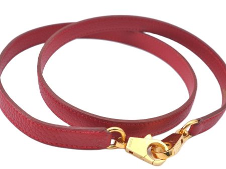 Authentic HERMES Shoulder Strap 35.8  Red Gold J8262 on Sale