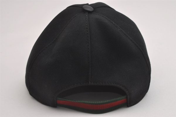 Authentic GUCCI Web Sherry Line Cap Canvas Size L Black 2470I Online