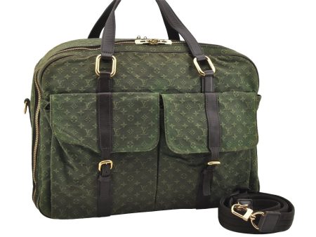 Auth Louis Vuitton Monogram Mini Claudine 2Way Boston Bag Green M42332 LV 2000I Fashion