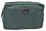 Authentic PRADA Nylon Tessuto Pouch Purse Green K4534 Cheap