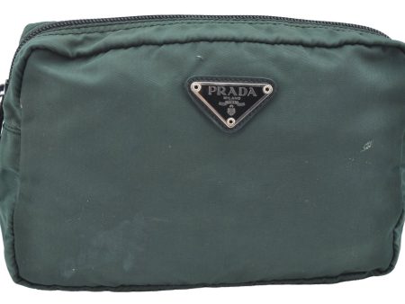 Authentic PRADA Nylon Tessuto Pouch Purse Green K4534 Cheap