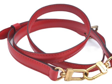 Authentic Louis Vuitton Leather Shoulder Strap 28-32.3  Red LV J6637 Supply