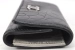 Authentic CHANEL Camellia Vintage Calf Skin CC Logo Key Case Black 1997G Cheap