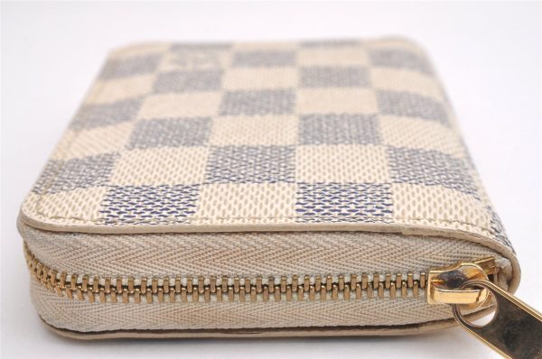 Authentic Louis Vuitton Damier Azur Zippy Coin Purse Wallet N63069 LV 1891I For Sale