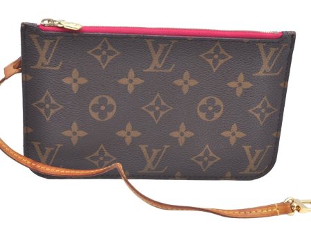 Authentic Louis Vuitton Monogram Neverfull Pouch Purse Clutch Bag Pink LV K4435 For Discount