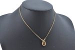 Authentic Christian Dior Gold Tone Rhinestone Chain Pendant Necklace CD 1060F Online now