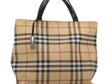 Authentic BURBERRY Nova Check Hand Tote Bag PVC Leather Beige 7582F Supply