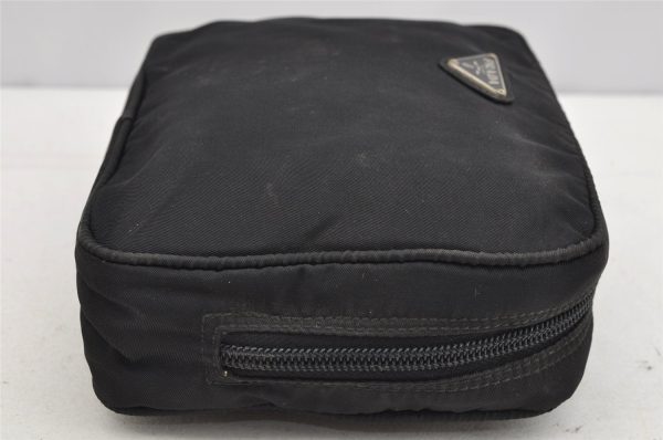 Authentic PRADA Vintage Nylon Tessuto Pouch Purse Black 1843I For Cheap