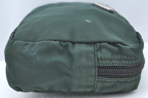 Authentic PRADA Nylon Tessuto Pouch Purse Green K4534 Cheap