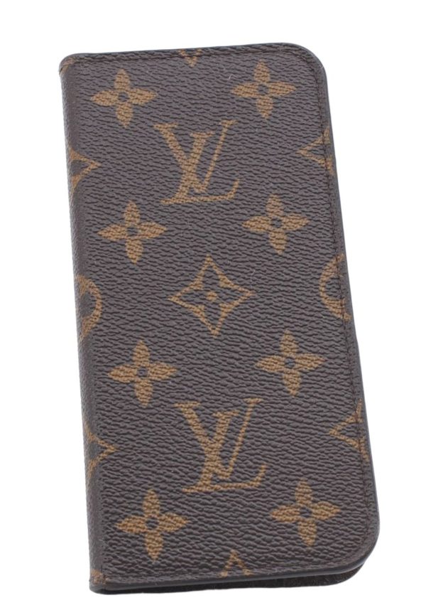 Authentic Louis Vuitton Monogram Folio Iphone X Xs Case M63443 LV 1050E Cheap