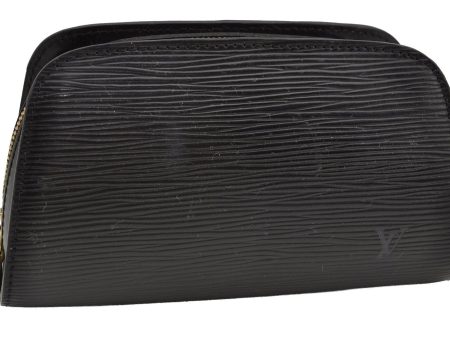 Authentic Louis Vuitton Epi Dauphine Cosmetic Pouch Black M48442 LV 0999I on Sale