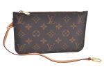 Authentic Louis Vuitton Monogram Neverfull Pouch Purse Clutch Bag Pink LV K4402 Fashion