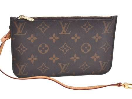 Authentic Louis Vuitton Monogram Neverfull Pouch Purse Clutch Bag Pink LV K4402 Fashion