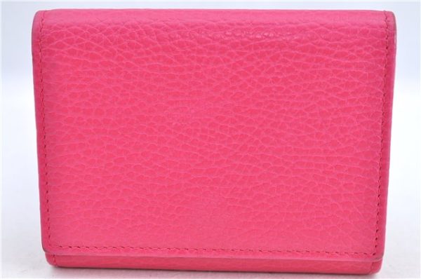 Authentic GUCCI GG Marmont Double G Trifold Wallet Leather 474746 Pink J2393 Online Sale