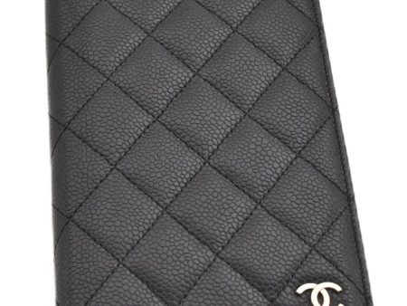 Authentic CHANEL Caviar Skin Matelasse Agenda Notebook Cover CC Logo Black 4961F For Sale