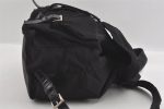 Authentic PRADA VELA Nylon Tessuto Leather Backpack Purse B2811 Black 0902I Discount