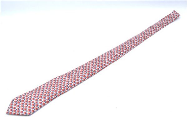 Authentic HERMES Tie Necktie Dots Pattern Silk Multicolor Red Ivory Box J6755 Online Sale